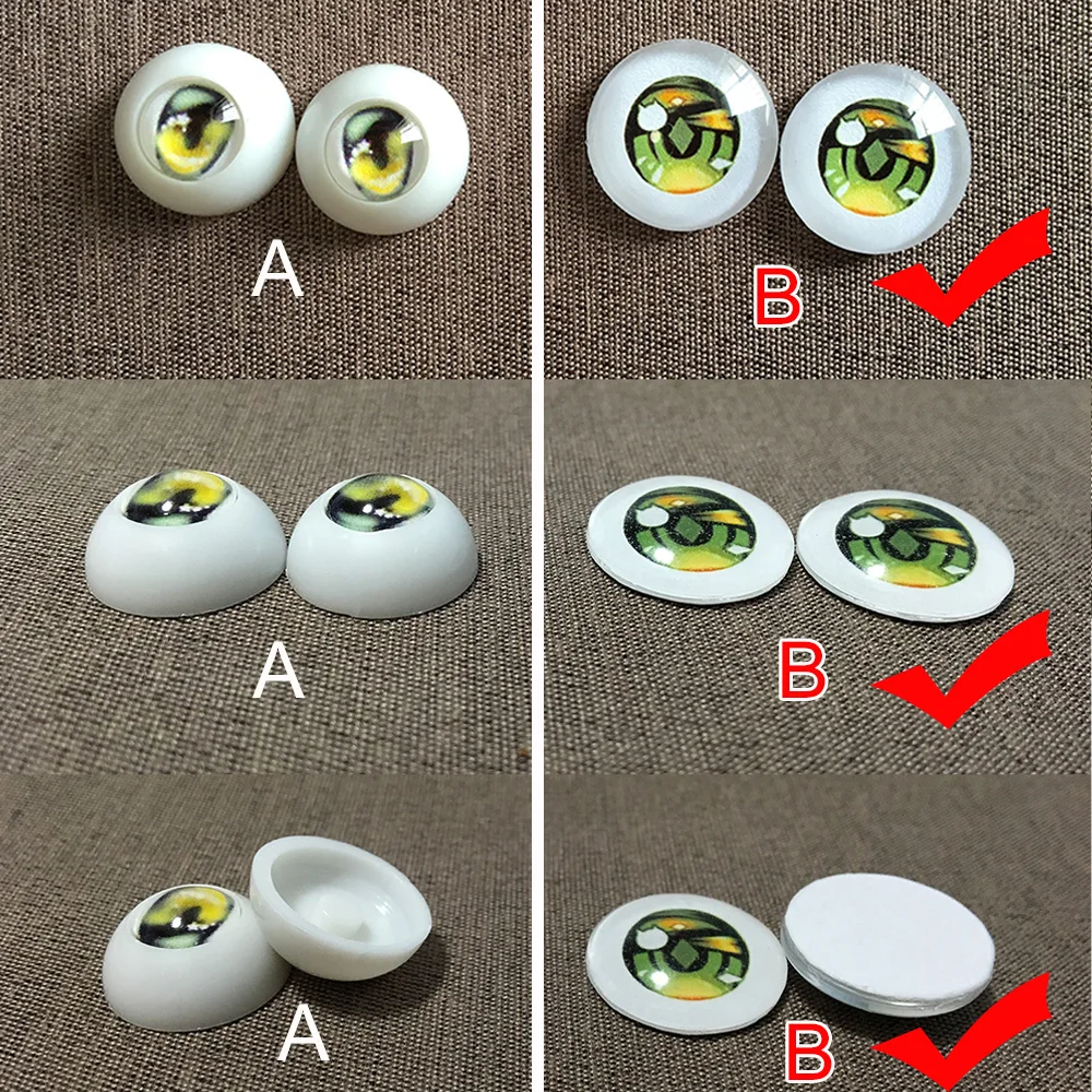 Random Sending 12/14/16/18mm Doll's Eyes for 1/3 1/4 1/6 Bjd Doll Glass Eyeball Play House Girl Toys Dress Up Doll Accessories