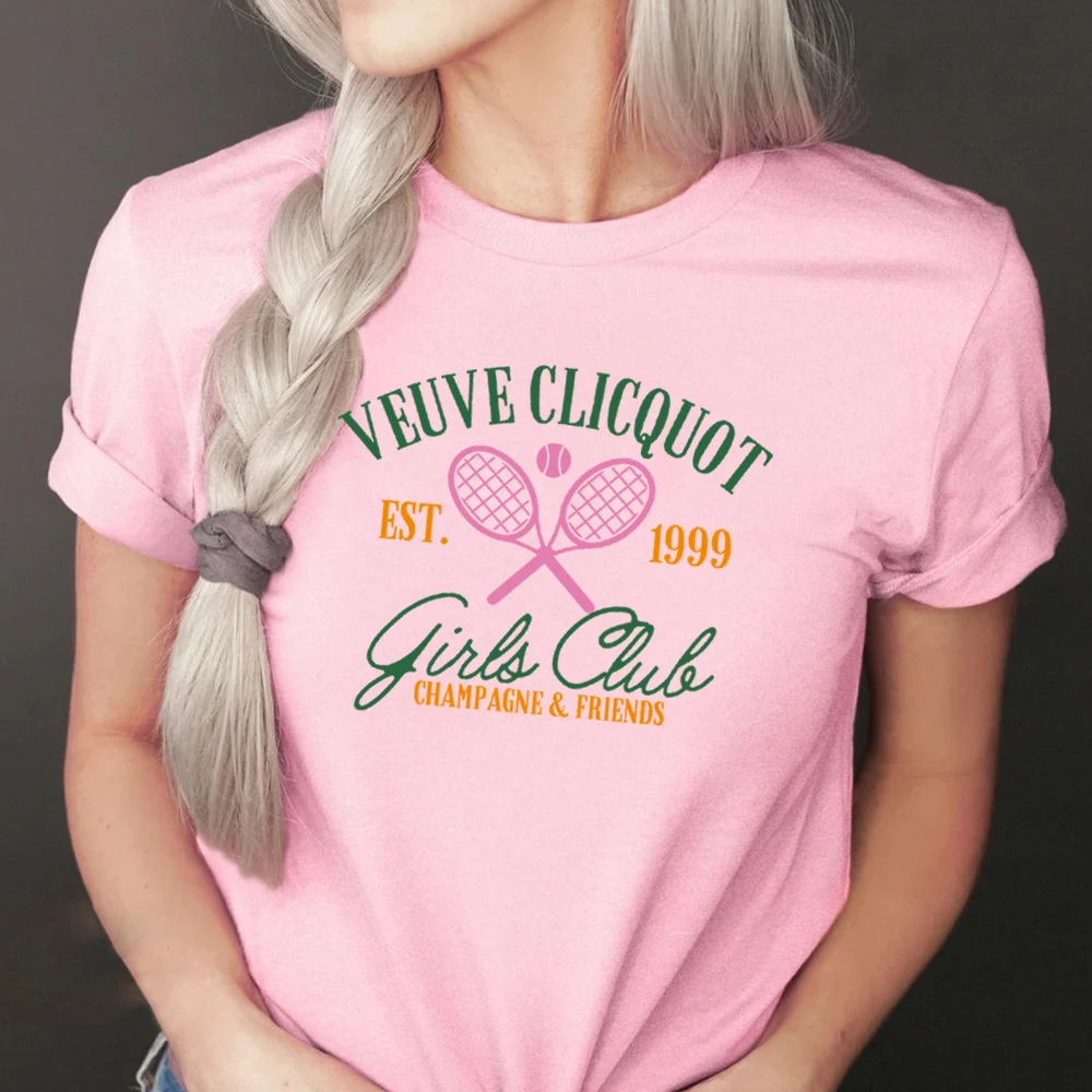 Comfort Colors Vintage Champagne Tennis Club T-Shirt Girls Club Bridal Women\'s Tee Graphic Tees Cute Y2k Women Clothes Aesthetic