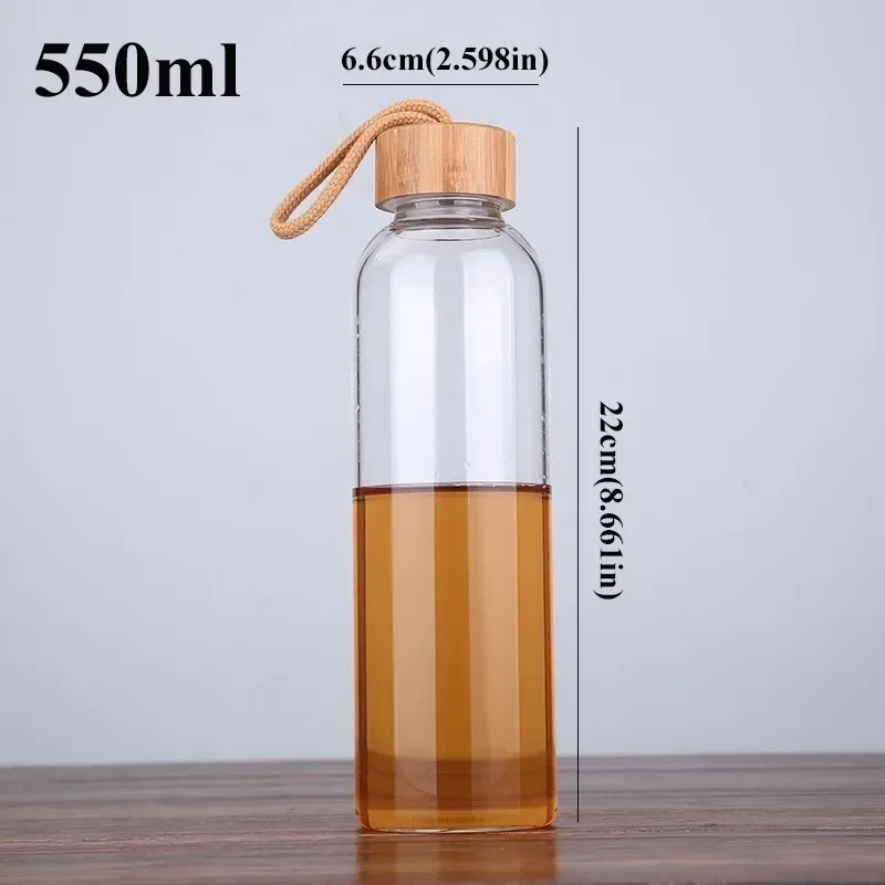 550ml Outdoors Portable Sport Glass Water Bottle With Rope Tour Drinkware Brief Car Carafe Adults Tea Bottle Direct Drinking