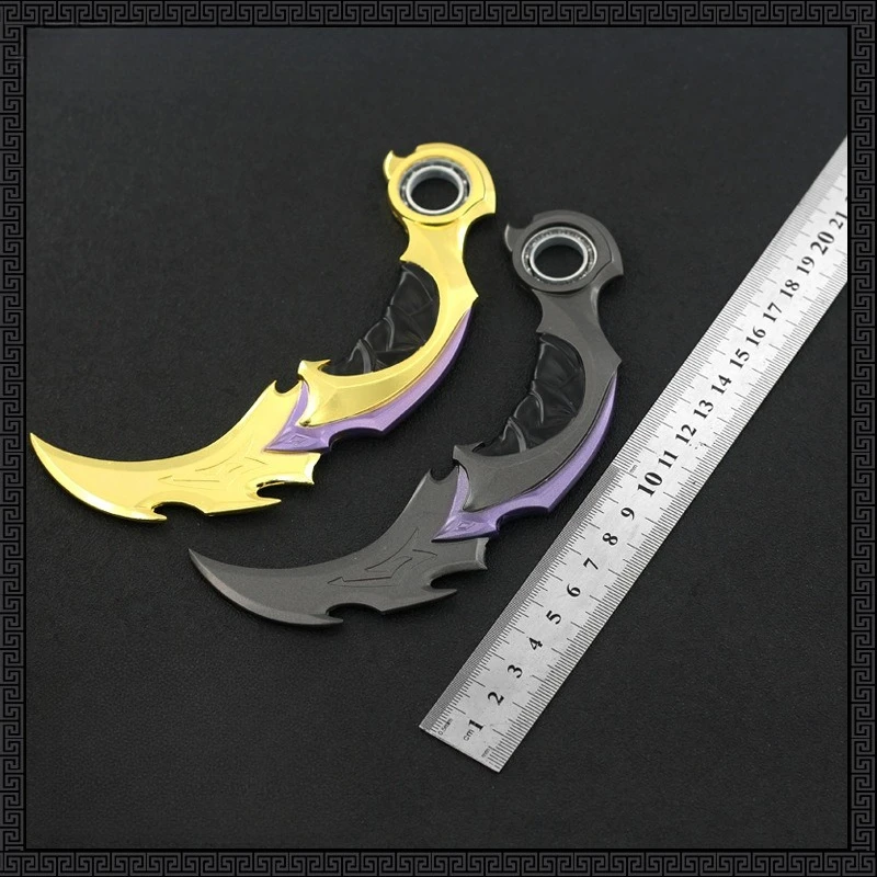 17 cm 6,7 pollici Valorant Reaver Karambit Girevole Melee Arma Modello in metallo Replica Gioco Spada Reale Coltello da addestramento Giocattolo di sicurezza Regali