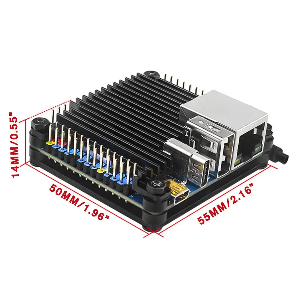 Placa base para Orange Pi Zero 3, carcasa de aleación de aluminio, placa de desarrollo, disipación de calor, carcasa protectora