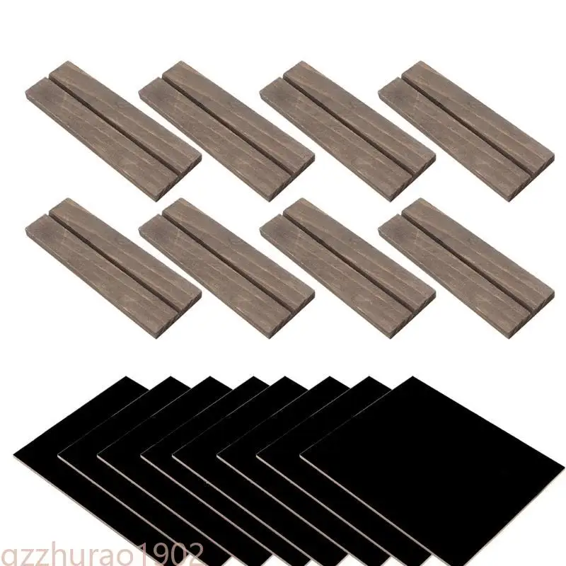 

97QB 8Pcs Double Sided Chalkboard Sign Small Blackboard with Wood Stand Tabletop Message Board for School Wedding Birthday