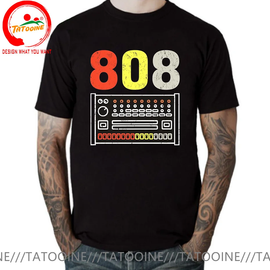 Vintage Novelty Male Roland TR 808 Tee Shirt Rock And Roll Drum Machine T Shirt Men Women Crewneck 100% Cotton T-Shirt Camisetas