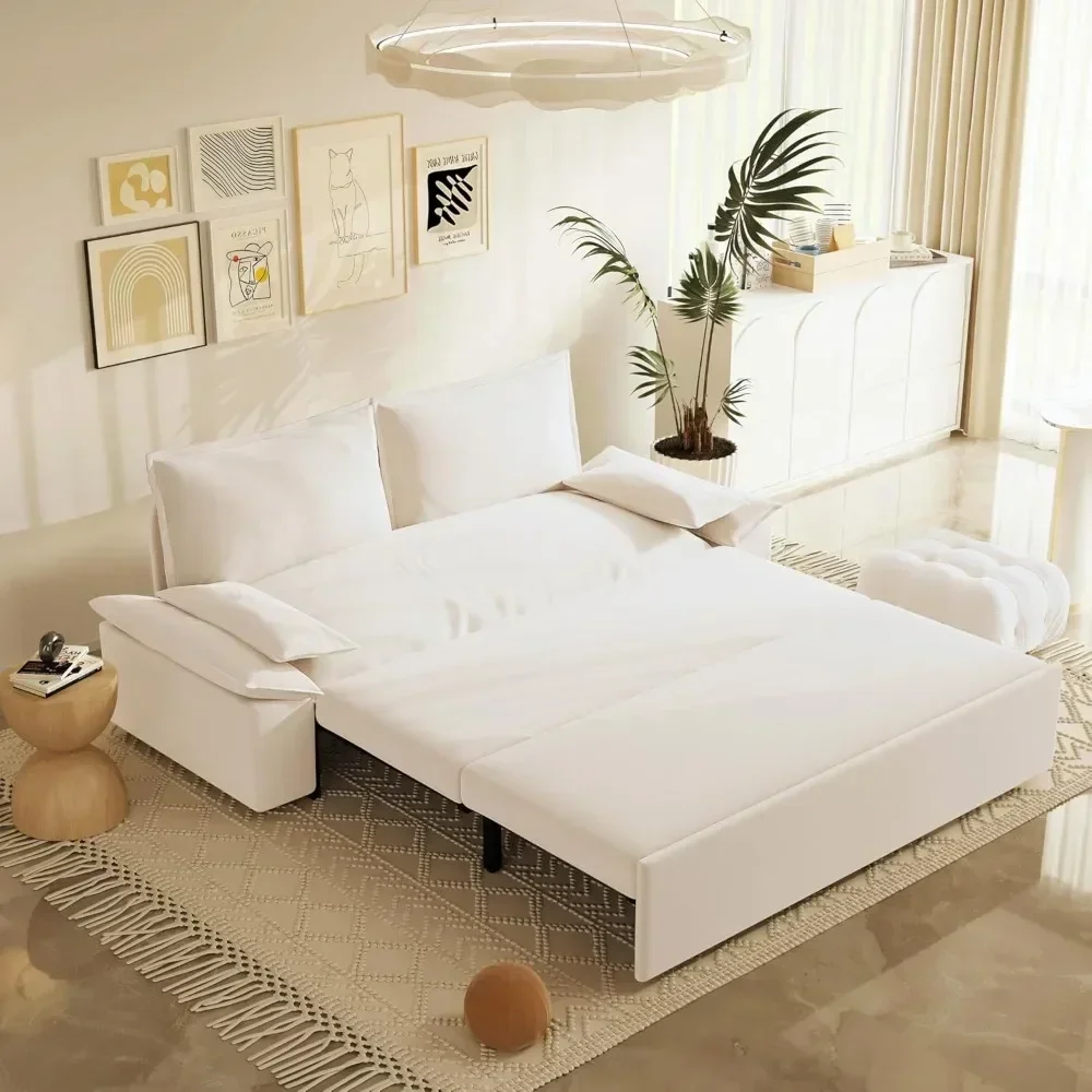 3-in-1 Convertible Queen Bed Multifunctional Sofa Bed Comfortable Pull-out Futon Sofa Bed 70.1