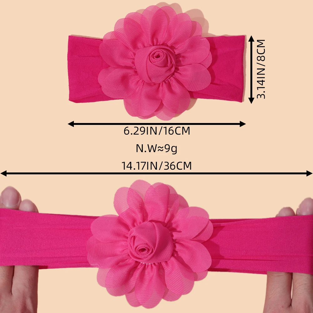 Baby Headband For Girls Nylon Soft Elastic Flower Hair Bands For Little Girls Cute Headwear Newborn Hair Accessories