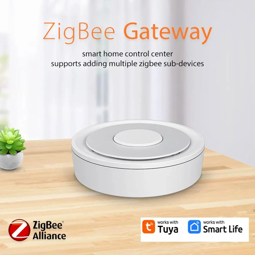 Tuya Wired Or Wireless ZigBee Gateway Hub Smart Home Bridge APP Remote Control Smart Life Home WiFi Or Ethernet Port Zigbee Hub