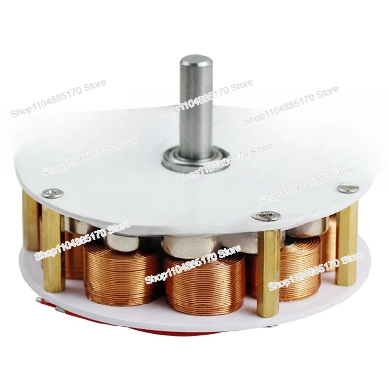 Мини-дисковый генератор с железным сердечником, 50 Вт, 24 В, сильный магнитный, низкоскоростной, многополюсный, трехфазный генератор переменного тока, 100-650 об/мин, 85 мм * 25 мм