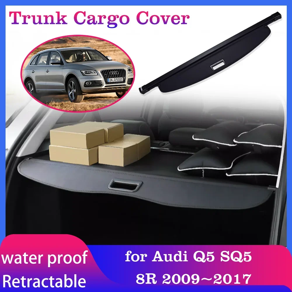 Car Trunk Cargo Cover for Audi Q5 SQ5 8R 2009~2017 2010 Storage Luggage Curtain Rack Tray Security Shielding Shade Accessories