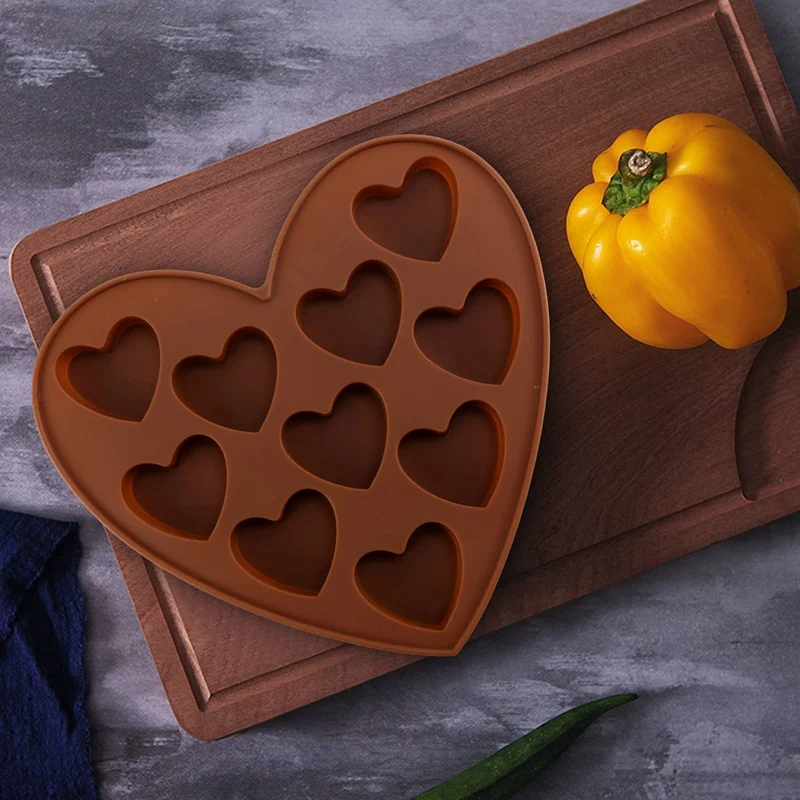 Nuevo 3 uds moldes de silicona con forma de corazón para hacer Chocolate, gelatina, pudín y jabón hecho a mano, moldes cuadrados de hielo con forma de corazón para verano