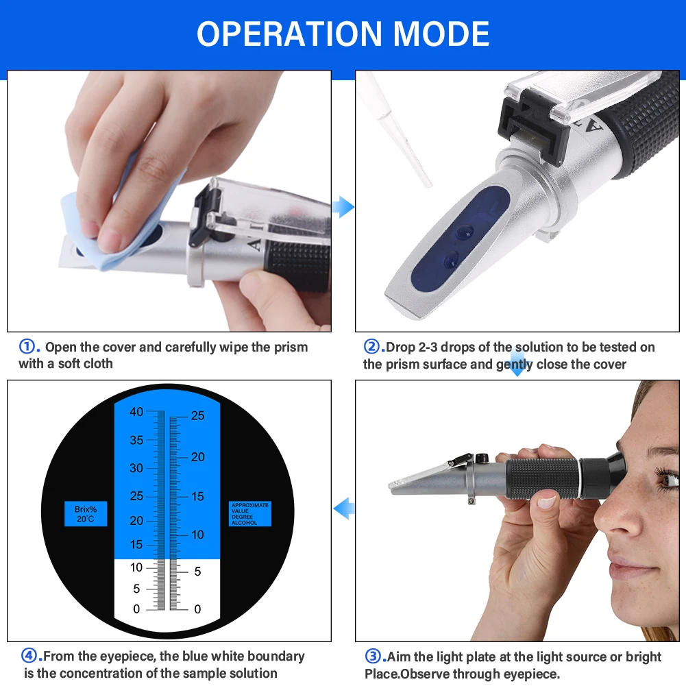 Yieryi Professional Wine Alcohol Refractometer PH Meter Soil pH Tester Wine Concentration Detector Soil Acidity Analyzer Monitor - Image 6