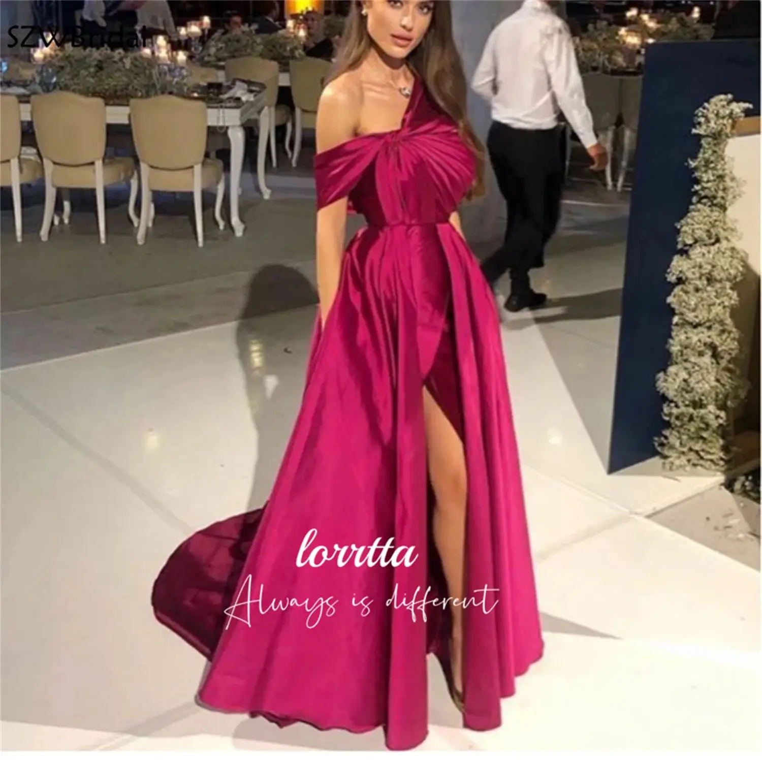 Lorrtta One Shoulder Sleeve Ball Gown Line A Evening Dress Wedding Dresses for Special Occasions Customized Prom Formal Party