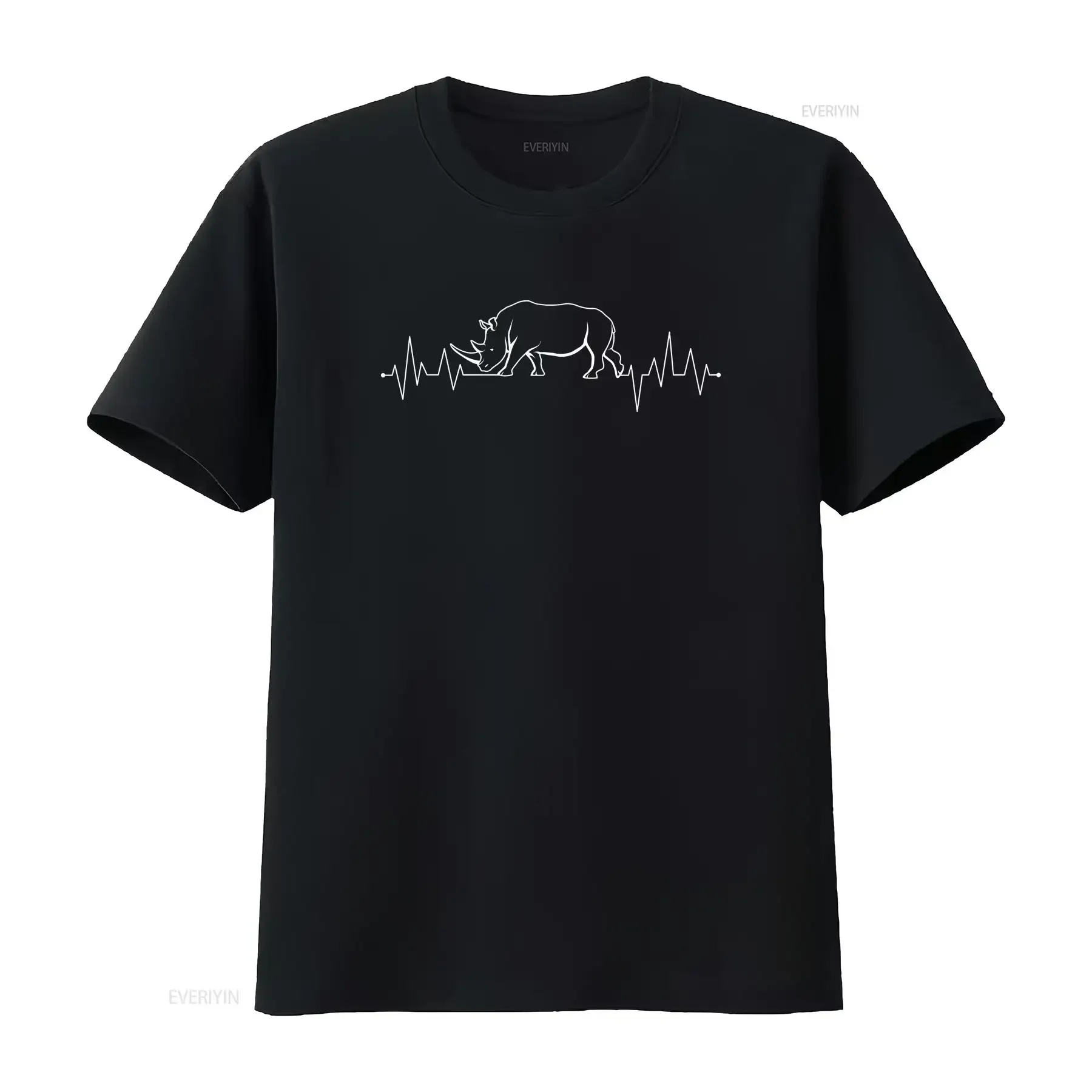 Футболка Rhino Heartbeat с забавным принтом для мужчин и женщин, винтажная, с изображением носорога, для любителей африканских сафари, с рисунком рога носорога, повседневная, с эффектом потертости