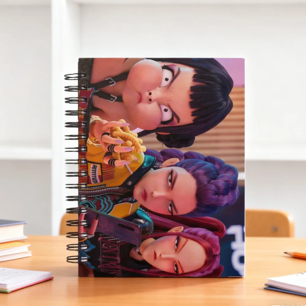 دفتر ملاحظات حلزوني من K-pop Demon Hunters لشخصية الرسوم المتحركة لدراسة الكتابة والهدايا لعشاق القرطاسية واللوازم المدرسية