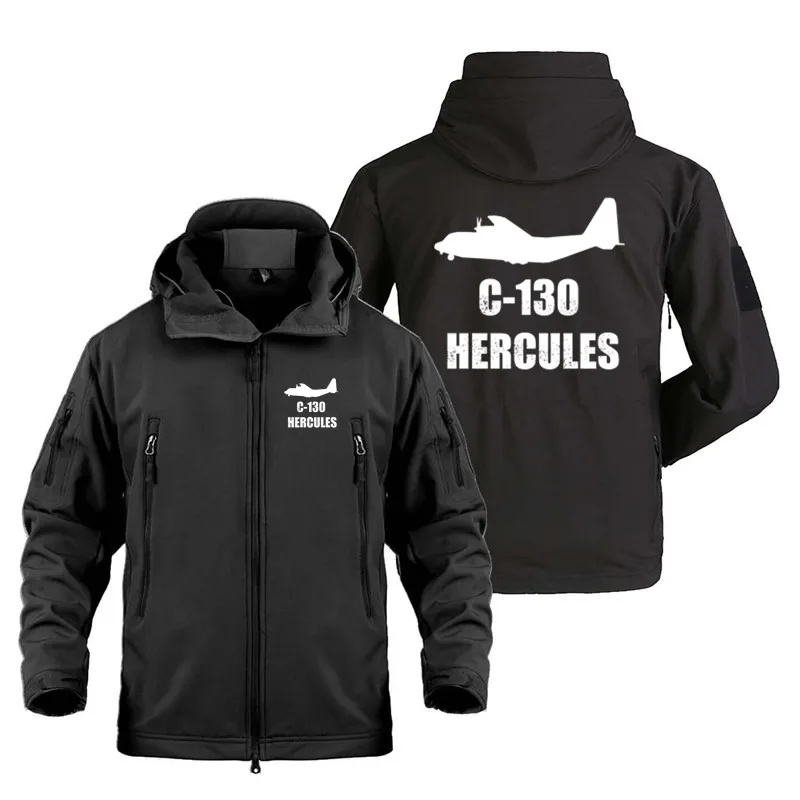 

C130 Hercules Aviation Flight Outdoor Military Tactical Shark Skin Man Coats Fleece Warm SoftShell Pilots Aircraft Jackets