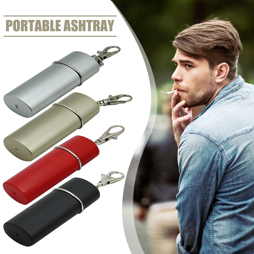 Portable Mini Ashtray Cigarette Ash Holder Pocket Smoking Ash Tray with Keychain