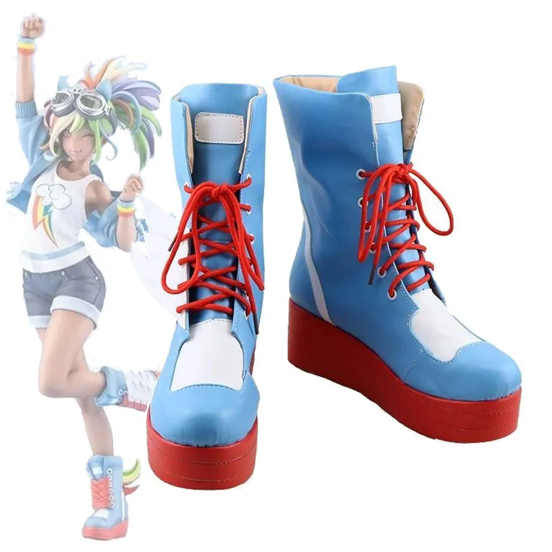 

Anime Rainbow Dash Cosplay Shoes Equestria Girls Dashie Boots Artificial Leather Boots Women Shoes Halloween Costumes RD Shoes