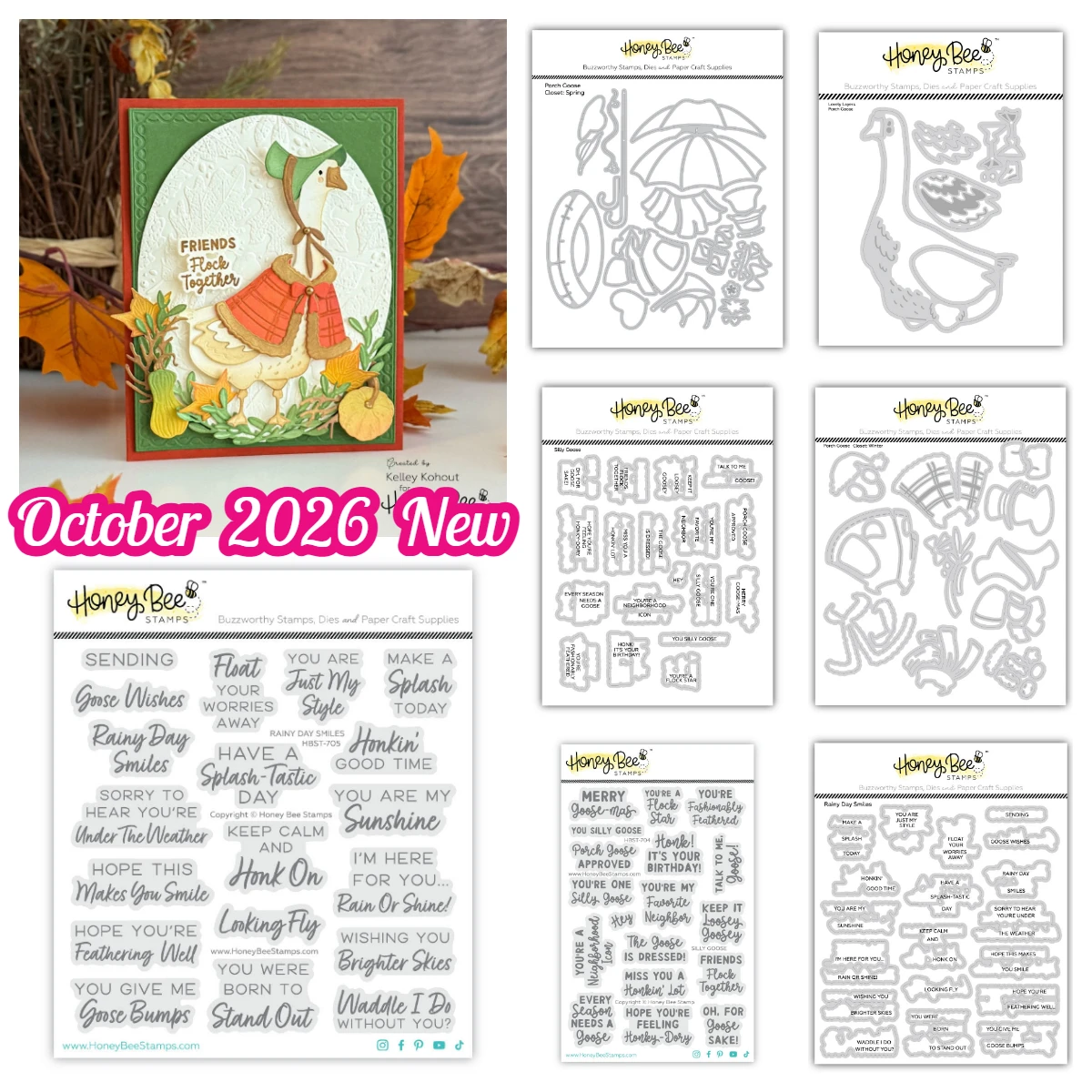 Silly Goose Forever Thankful gerahmt in Herbst-Erntebloßen Metall-Stanzformen Stempel für DIY handgemachtes Scrapbook Oktober 2026 Neu