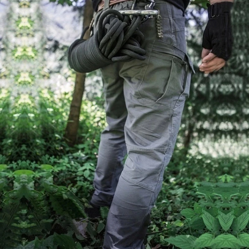 Мужские повседневные Комбинезоны, зимние Бархатные Теплые водонепроницаемые тактические брюки, модные однотонные повседневные брюки на молнии с несколькими карманами