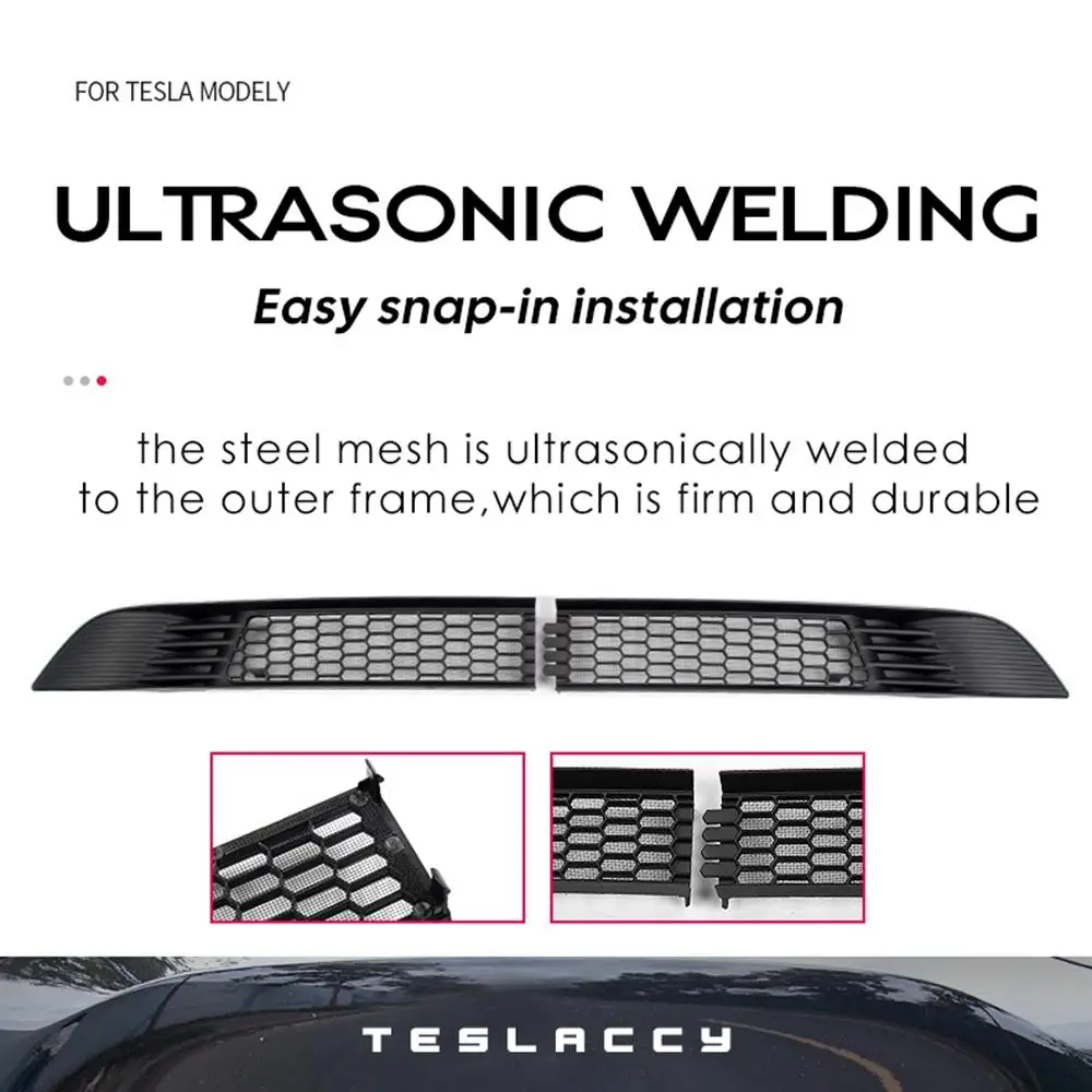 Car Lower Bumper Anti Insect Net, Anti Poeira Proof, Inner Vent, Grille Cover, Front Inlet, Tesla Model Y