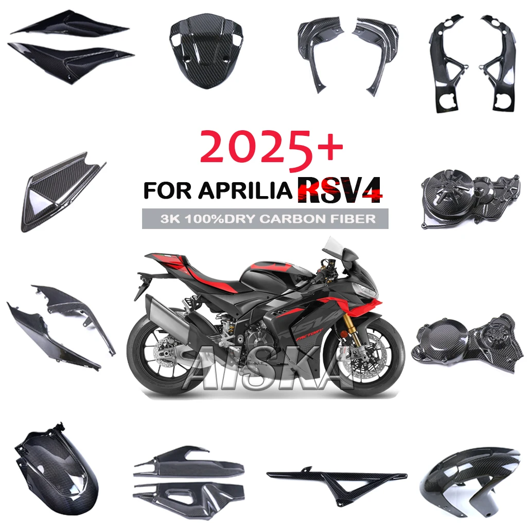Rahmenabdeckung Kraftstofftank Seitenverkleidung Kotflügel Frontverkleidung Kit 3K 100% Kohlefaser Motorradzubehör für Aprilia RSV4 2025 2026