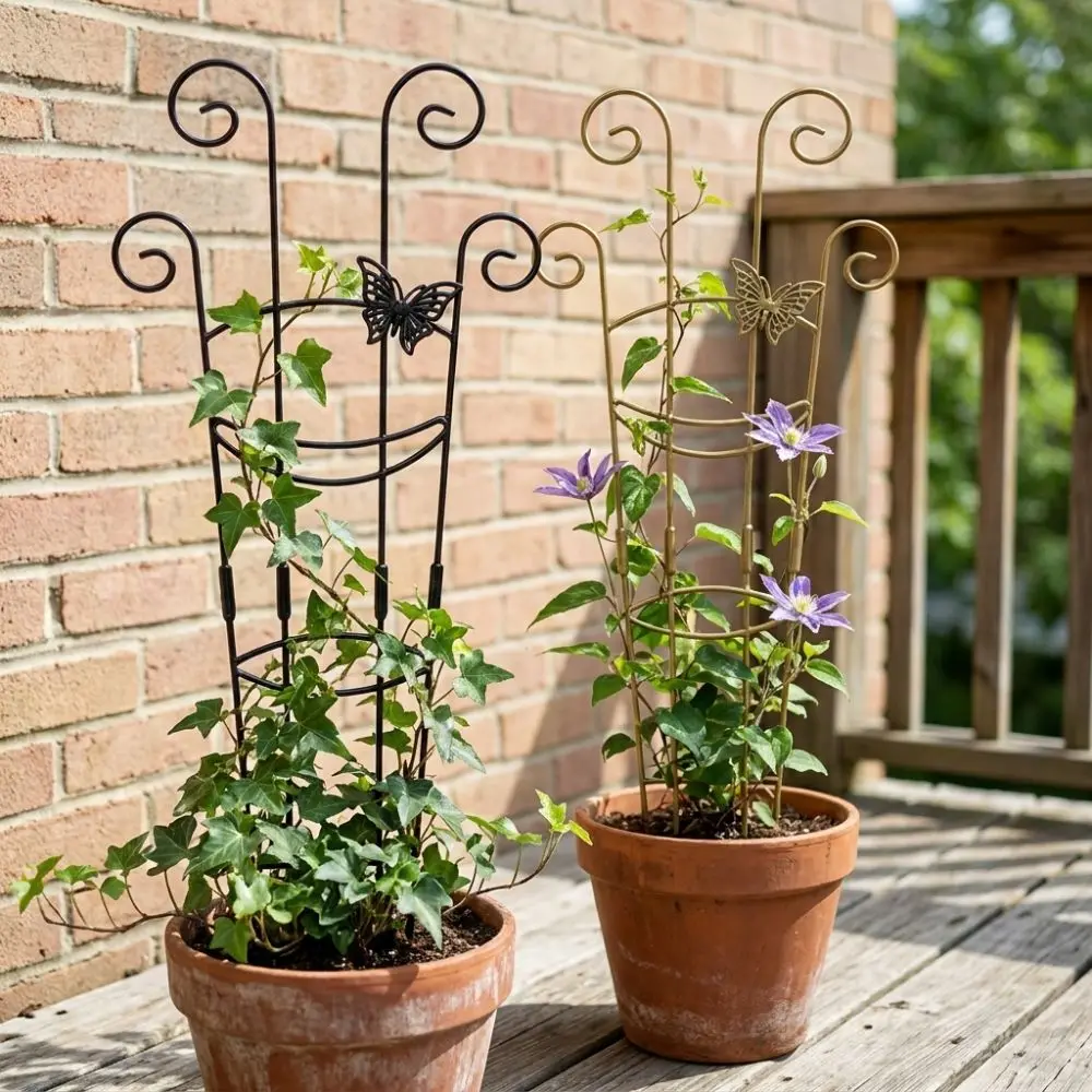 Butterfly Shaped Plant Climbing Trellis Strong Load Bearing Thickened Flower Pot Bracket Rust-Resistant Plastic