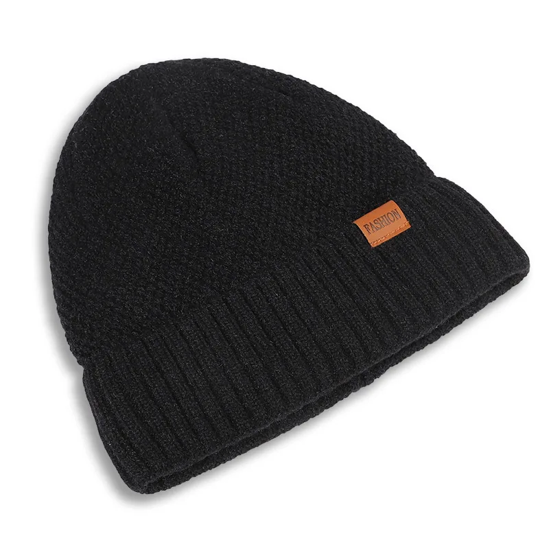 Youpin Winter Fashion Knitted Hat Cotton Cap Men's Outdoor Sports Skullies Beanie Hats Thick Warm Velvet Lining Skullies Bean