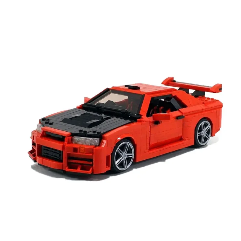 MOC-29377 Skyline GTR R34 Stitching Assembly Building Block Model 1513 Parts Building Blocks Adult Kids Birthday Custom Toy Gift