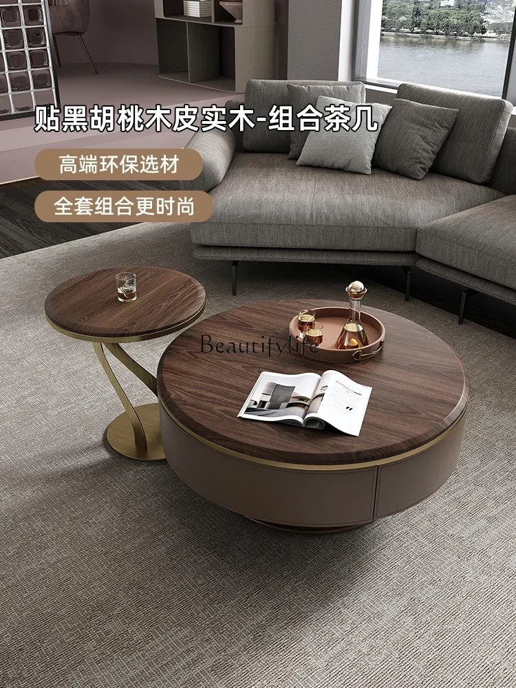 54Italian Style Light Luxury Stone Plate Coffee Table Combination Modern Simple Small Apartment with DrawerL