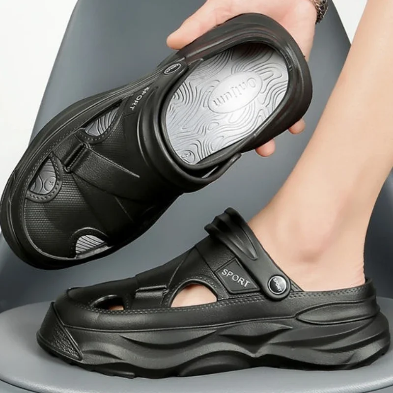 

Сверхлегкие мужские сандалии на платформе для взрослых, большие размеры, оригинальная распродажа высокого качества, роскошная дизайнерская мужская обувь 2025 года