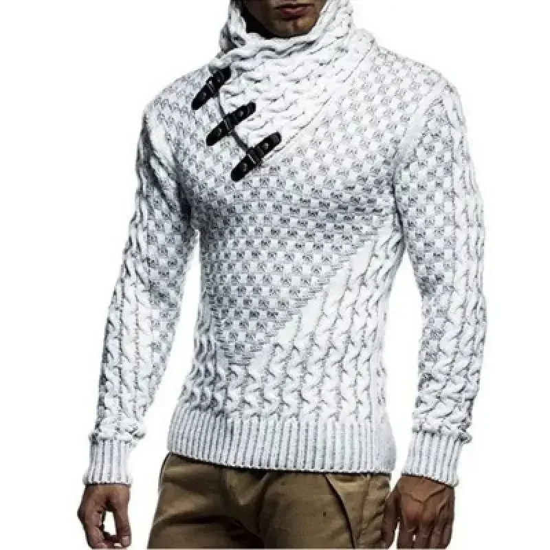 Long sleeve knitted pullover autumn and winter soft and warm basic men's sweater streetwear turtleneck sweater for men L-- Xl