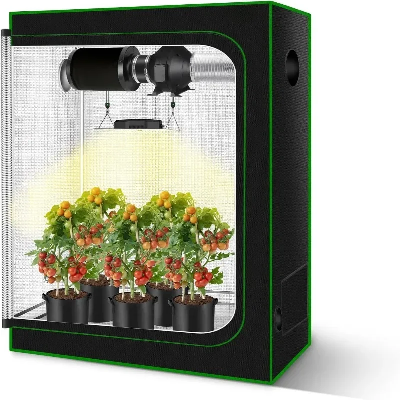 

48”x24”x60” Grow Tent, Reflective 600D Mylar,Hydroponic Grow Tent With Observation Window And Floor Tray For Indoor Plant