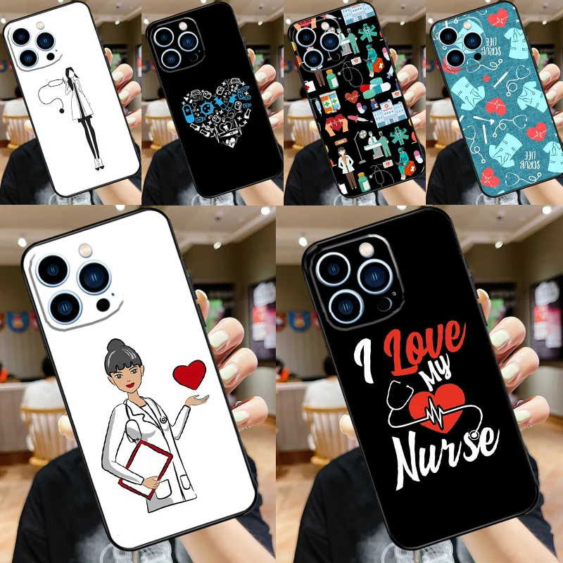 ممرضة الصحة الطبية القلب لهواوي نوفا 8i 12i 11i 12s Y73 Y72 Y61 Y91 Y90 Y70 Y60 9 10 SE P30 P40 Lite P60 Pro Case