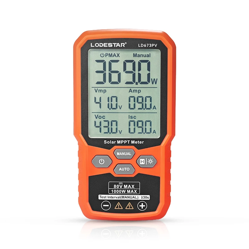 

LODESTAR LD673PV Фотоэлектрический солнечный трекер Тестер максимальной мощности 1000 Вт Фотоэлектрические панели Трекер Pmax Vmp Lmp Voc Multi Tester