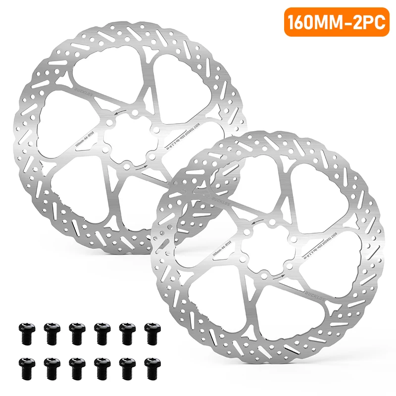 BUCKLOS Fahrrad-Bremsscheiben 140mm 160mm 180mm 203mm Ultraleichte Edelstahl-Bremsscheiben für Rennrad und Mountainbike Hydraulische Bremsscheiben