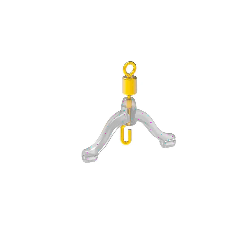 

10PCS Y-Shaped Swivel Ring Fishing Subline Splitter Space Beans Three-fork Fishing Tackle Connector Wire Clamps Silica Gel