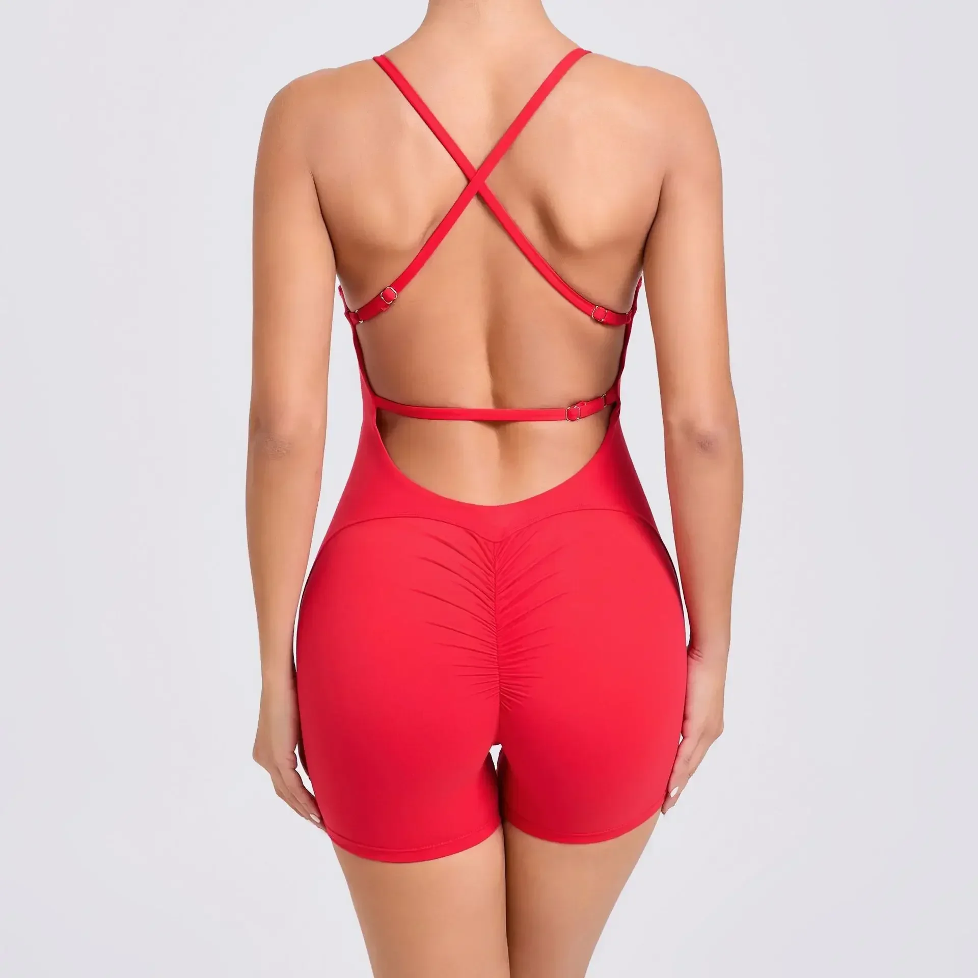 

Gym Jumpsuit Women Summer Sport Workout Set Women Outfit 2024 Yoga Clothing Activewear Ropa Deportiva Mujer Gym Overalls Red