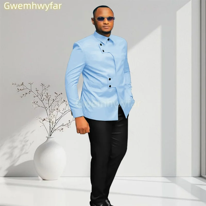 

Gwenhwyfar 2026 Casual Formal Men Suit Male Party Prom Business Tuxedos Groom Groomsman Wedding 2 Piece Blazer With Black Pants