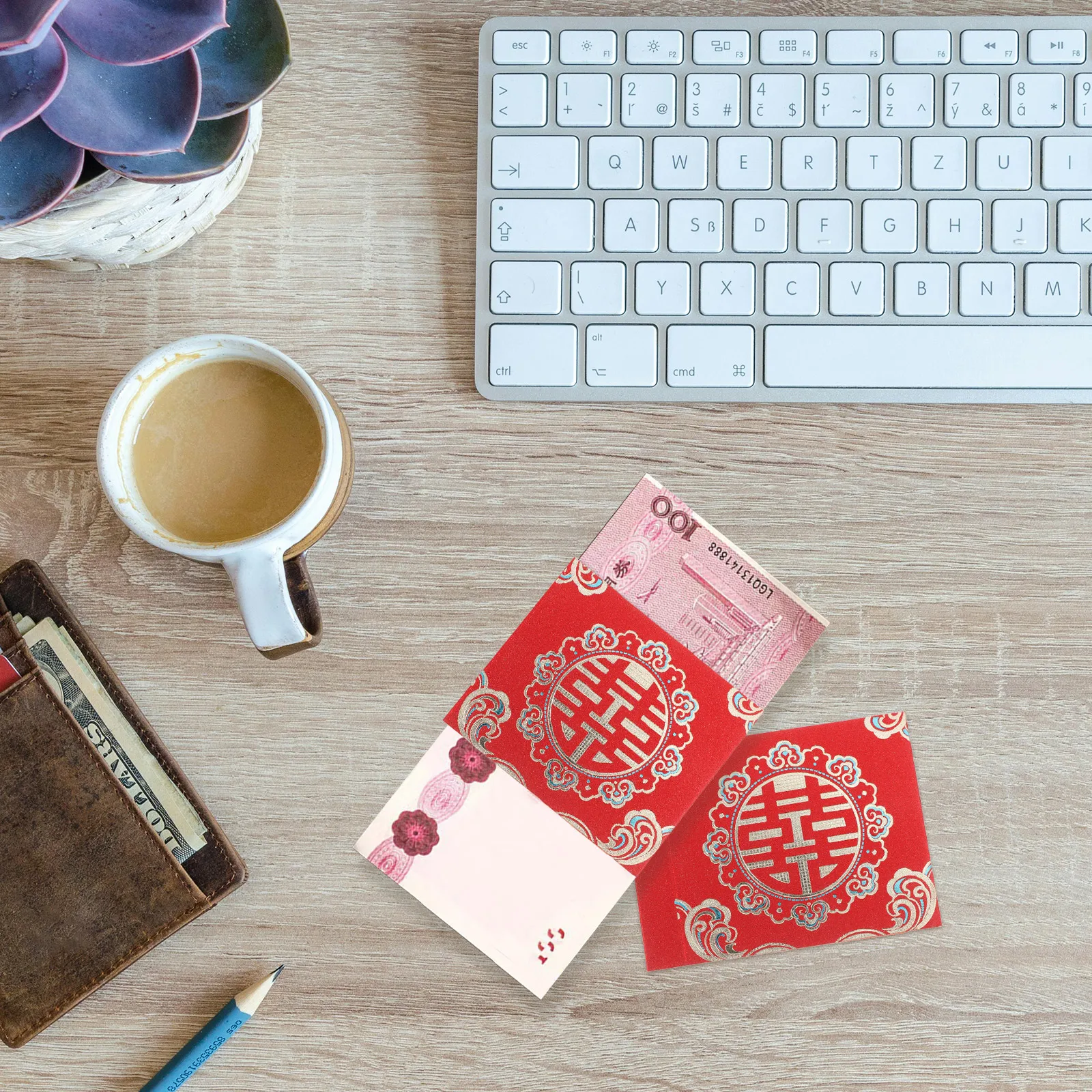 6pcs Red Envelope Wedding Money Bundle Cover Chinese Style Sand Paper Holder Engagement Seals Adequate Capacity