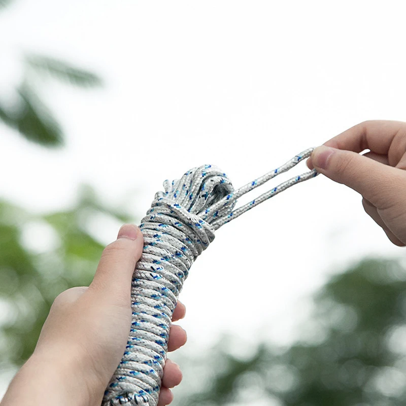 2pcs 10m Random Colors Thickened Nylon Clothesline, Portable Drying Rack for Laundry and Bedding, Windproof Outdoor Travel Rope