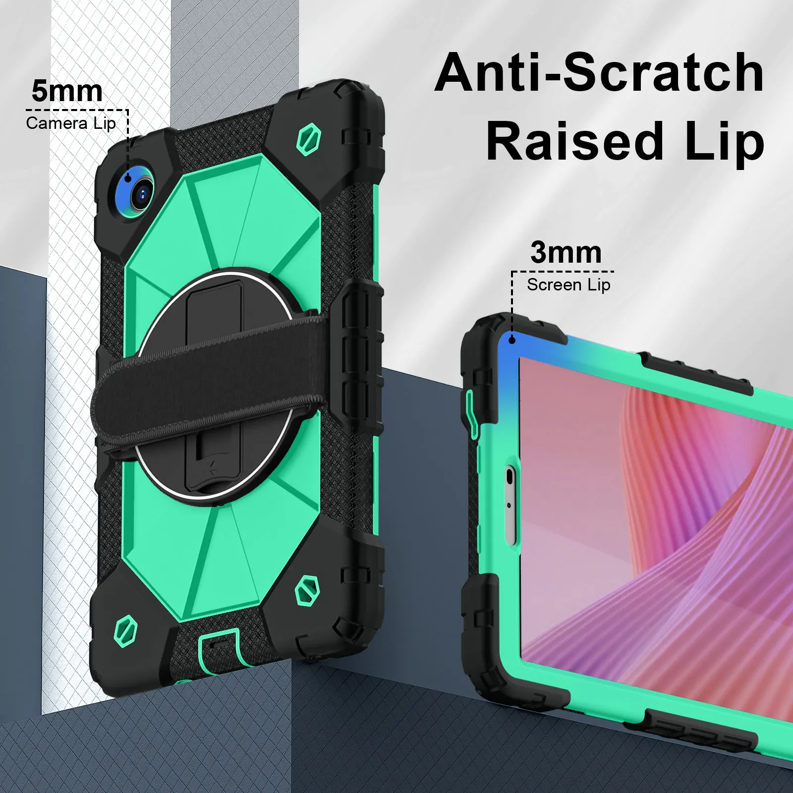 Armor Tablet Kids Case For Lenovo Tab K9 TB305FU 2025 One 8.7 inch Safe Silicon+PC Shoulder Strap Shockproof Stand Tablet Cover