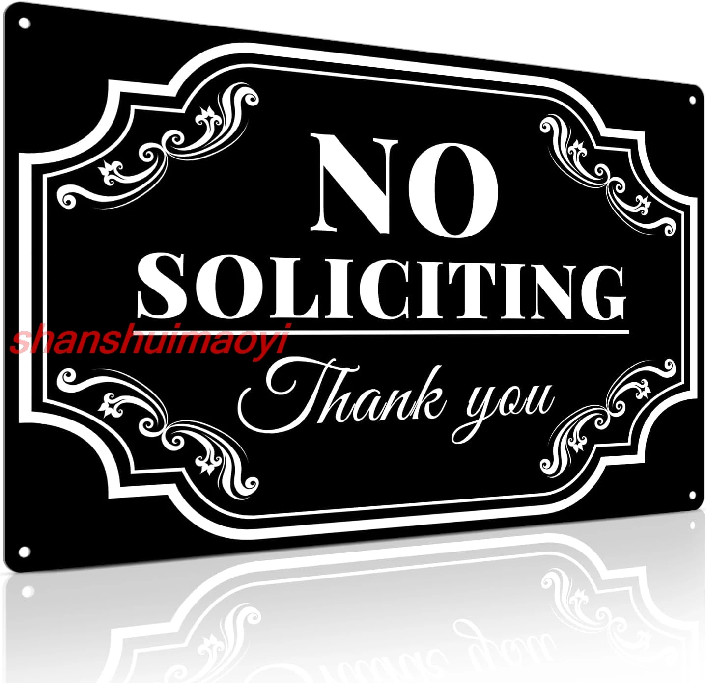 ALKB No Soliciting Yard Sign - 8x12 Inch Office Door Metal Signs for Outdoor Use sign