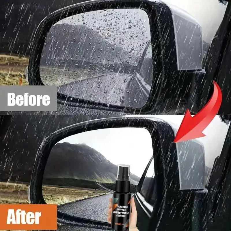 Motorcycle Water Repellent Spray Anti Rain Coating Car Glass: Hydrophobic Windshield Mirror Polish Kit