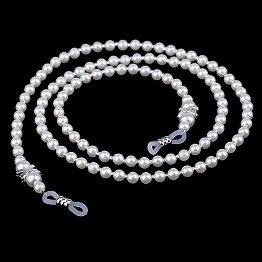 

2pcs Pearl Eyeglasses Strap Neck Chain For Glasses Holder Eyewear Safety Cord Retainer Lanyard For Running Hiking Cycling Sports