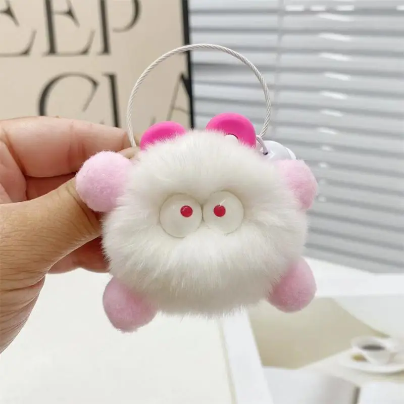 Cartoon Plush Keychain, bonito boneca pingente, acessórios decorativos chave, sem perda de cabelo, alta qualidade