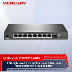 Quecksilber 8-Port 2,5g Ethernet-Switch, 8*2,5 ge 1 * sfp, Plug-and-Play, keine Konfiguration erforderlich, Netzwerk-Hub-Line-Splitter se109