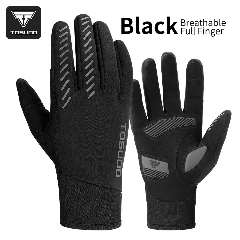 

TOSUOD cycling warm gloves, sensitive touch screen, anti slip and wear-resistant, all finger gloves for autumn and winter