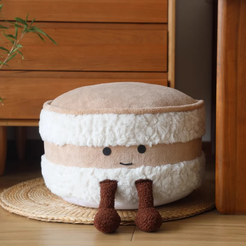 

Cute Bread-Shaped Pouf, Living Room Tatami Floor Cushion, Removable Washable Footrest, Guesthouse Decorative Shoe Bench