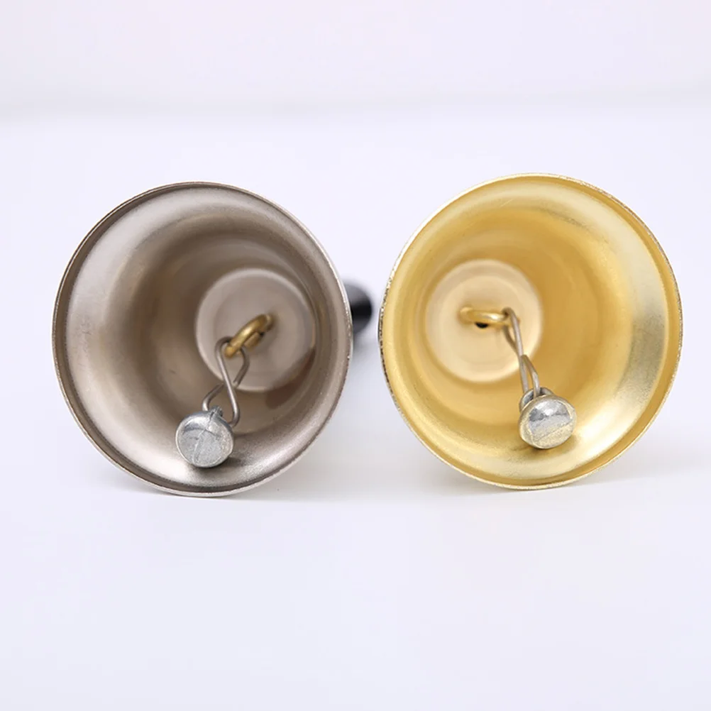 

Christmas Hand Bell Metal Polished Iron Wooden Handle Lightweight Loud Clear Sound for Santa Party School Hotel Festival