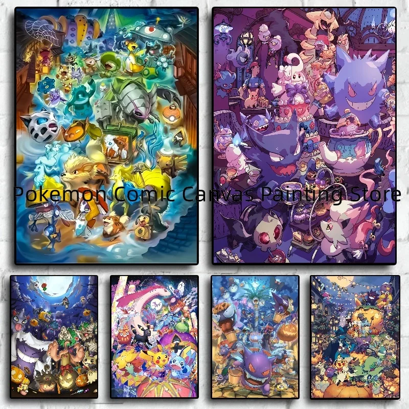 JapanAnime Pokemon Hobby & Collectibles Canvas Painting Poster and Print Wall Art Picture Home Decor Christmas Gift for Children