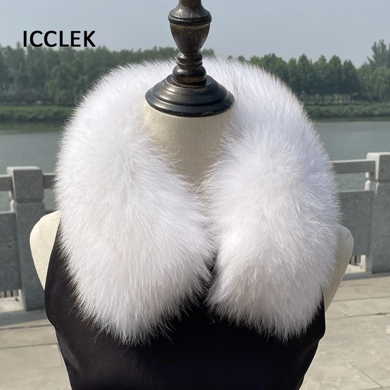 100% Real Fox Fur Collar For Women Men\'s Coat And Jackets Winter Warm Genuine Fur Scarf Clothing Accessories Fur Collar Square